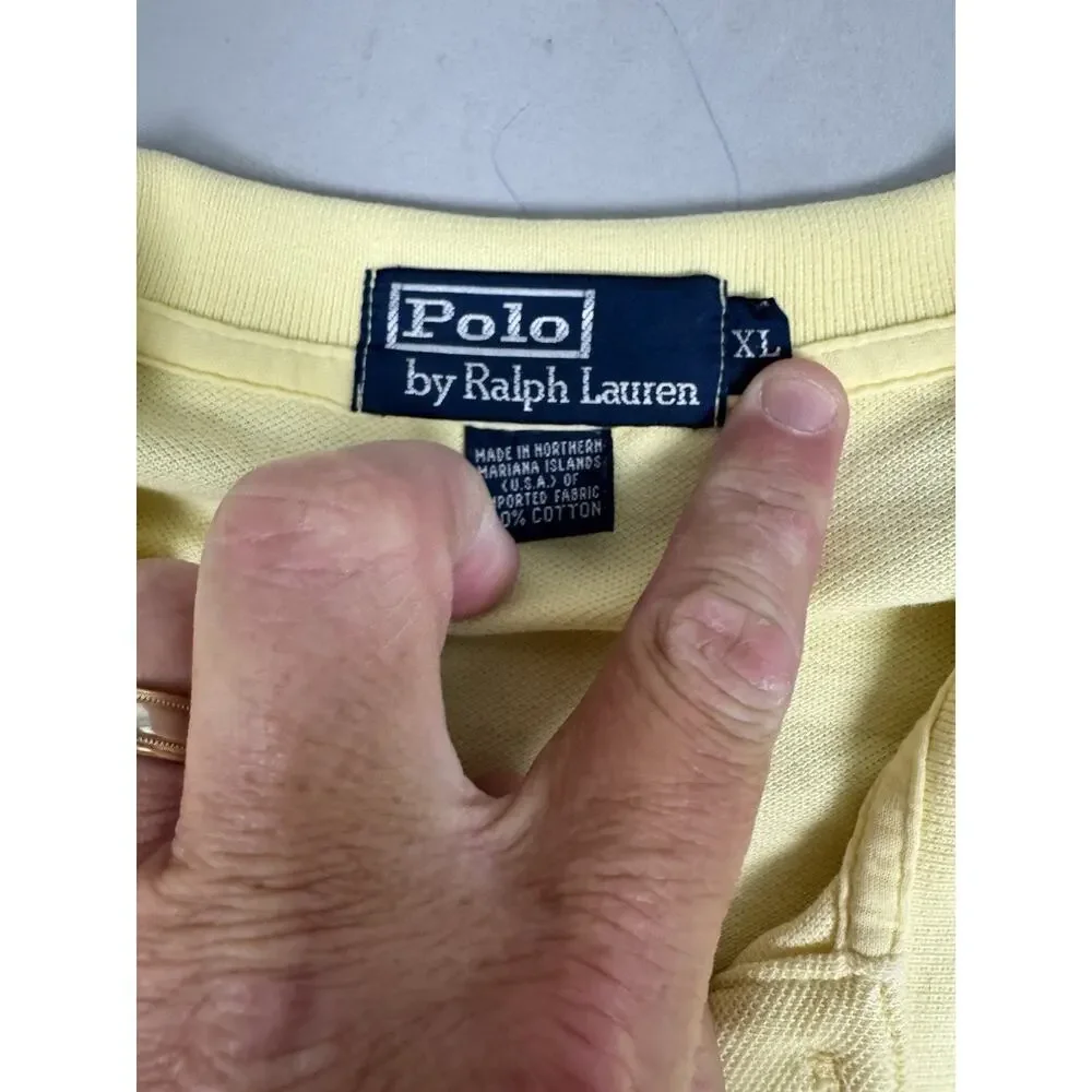 Polo Ralph Lauren Polo Shirt Yellow Pony Logo Men’s XL Cotton